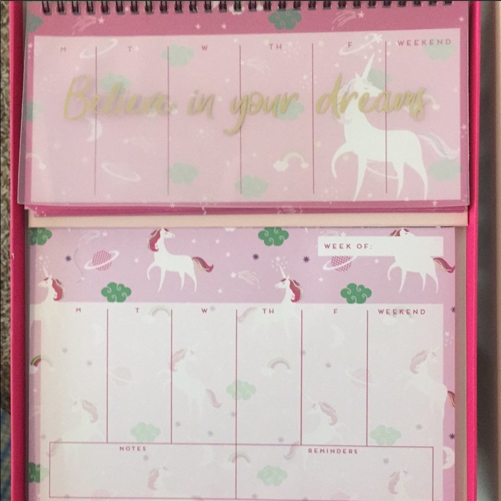 Light Pink unicorn weekly planner❤️💕💕🥺